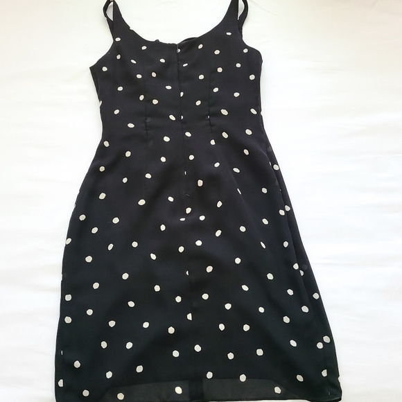 Vintage David Warren polka-dot faux wrap dress Classic Minimalist Closet Staple - Picture 8 of 14